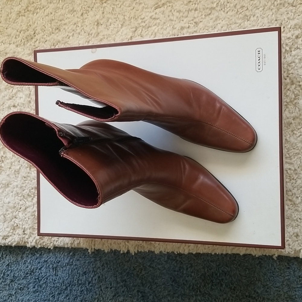 Coach Brown Leather Heeled Ankle Boots